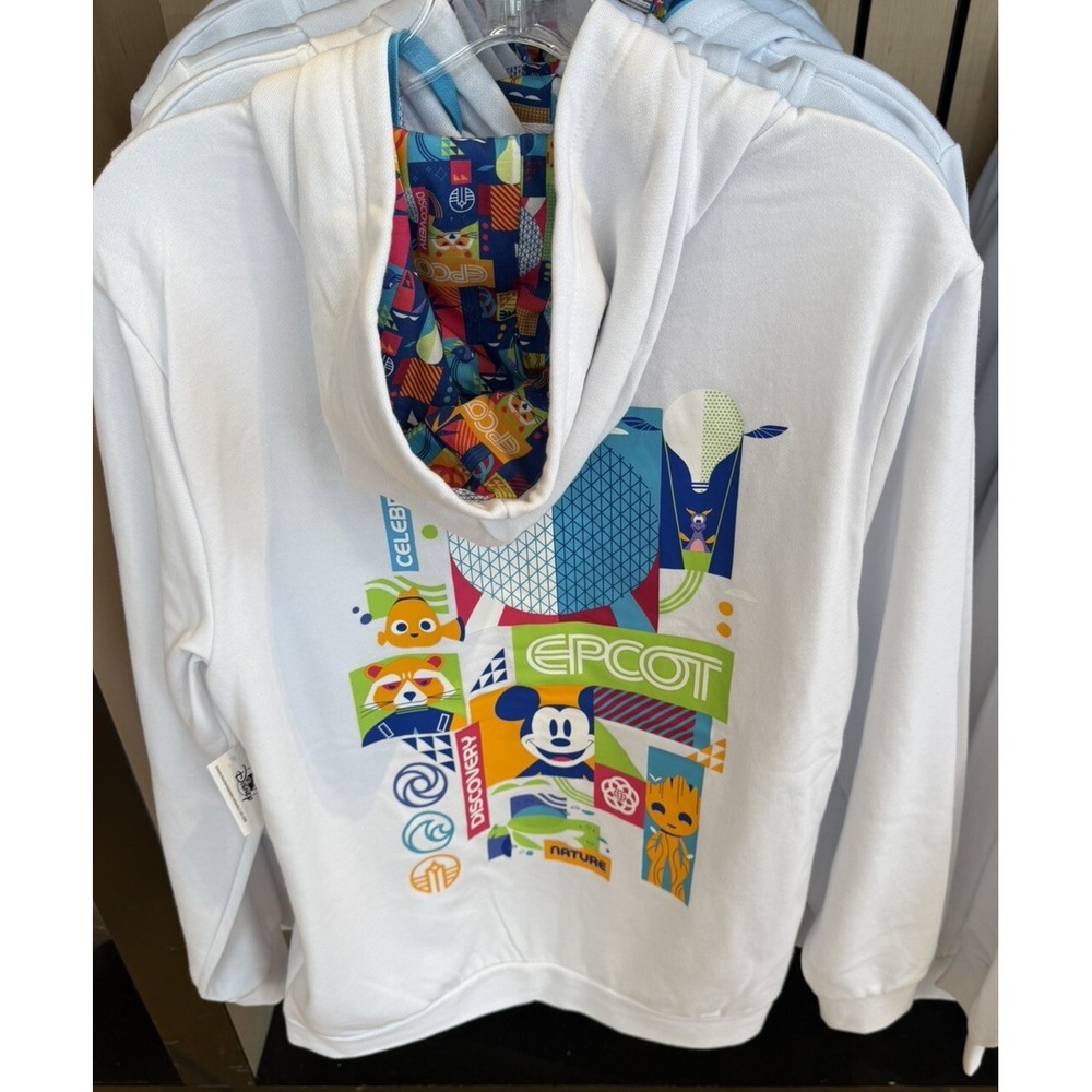 2025 Disney Parks Epcot Spaceship Earth L Sweatshirt Hooded Zip Mickey Figment